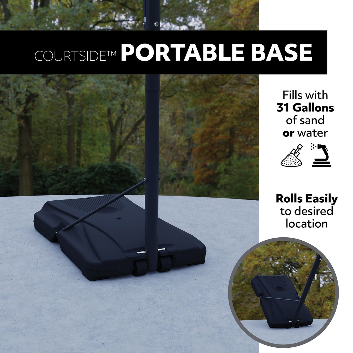 Portable Adjustable Basketball Backboard, Hoop & Net System, 50-in