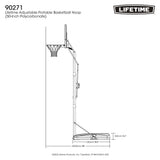 Portable Adjustable Basketball Backboard, Hoop & Net System, 50-in