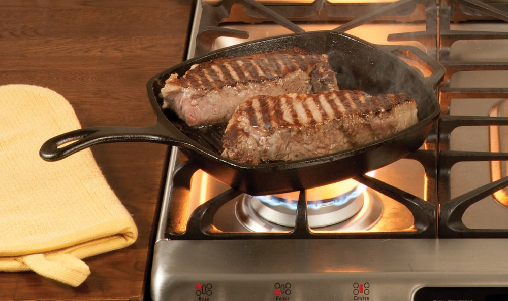 Seasoned Cast-Iron Grill Pan, 10.5-in (26 cm)