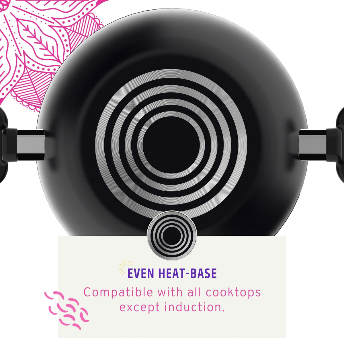 3.4qt Non-Stick Karahi with lid 26cm 10.25in