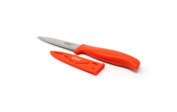 Stainless Steel Paring Knife with Sheath, 3.5-in, Assorted Colours P5812