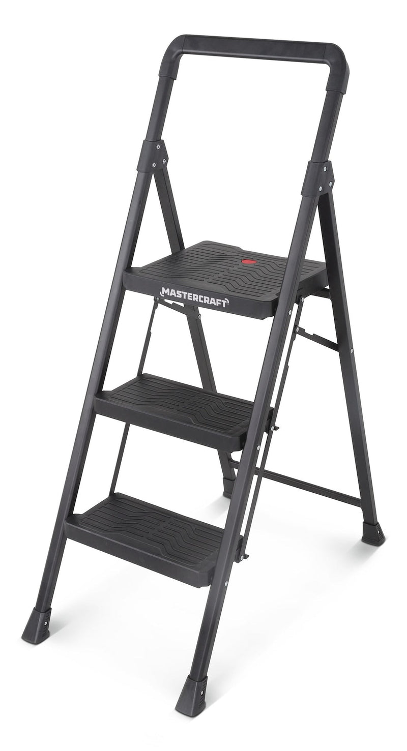 3-Step Metal/Plastic Folding Step Stool, 250-lb, 3.9 ft H2789