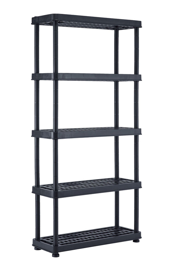 Adjustable 5-Shelf Resin/ Plastic Storage Rack/ Shelving Unit, 36 x 14 x 72-in R2721