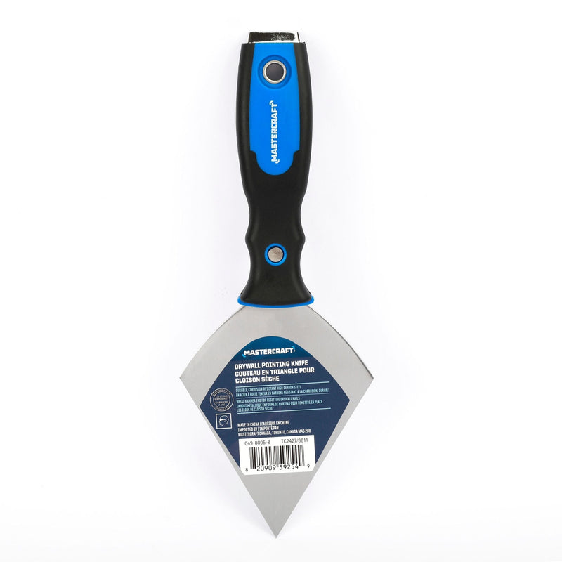 Carbon Steel Drywall Pointing Knife with Soft Grip & Hammer End J3828