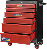 Rolling Tools Storage Cabinet with 6 Drawers, Black&Red, 26-in