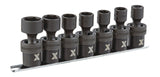 3/8-in Drive Swivel Impact Socket Set, 7-pc, Metric, CRMO