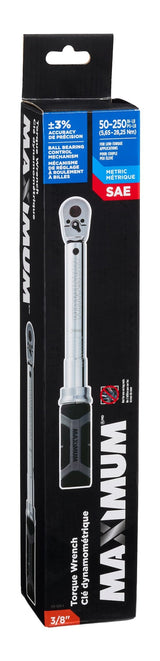 3/8-in Drive Torque Wrench, 50-250 in-lbs