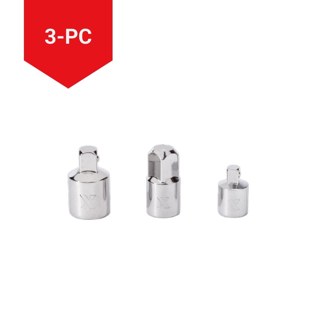 Socket Adapter Set, 3-pc, Nickel-Chrome Plating