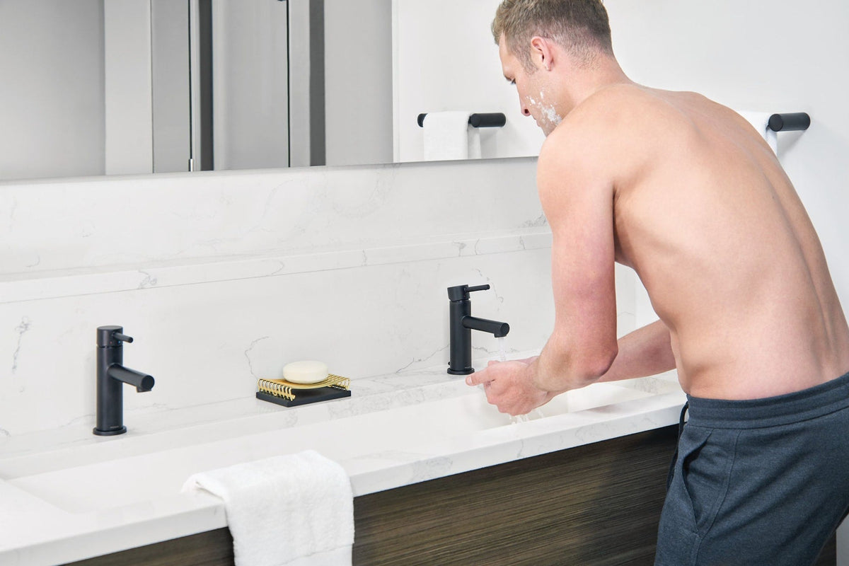 Align Single Handle Single Hole Bathroom Sink Faucet, Matte Black