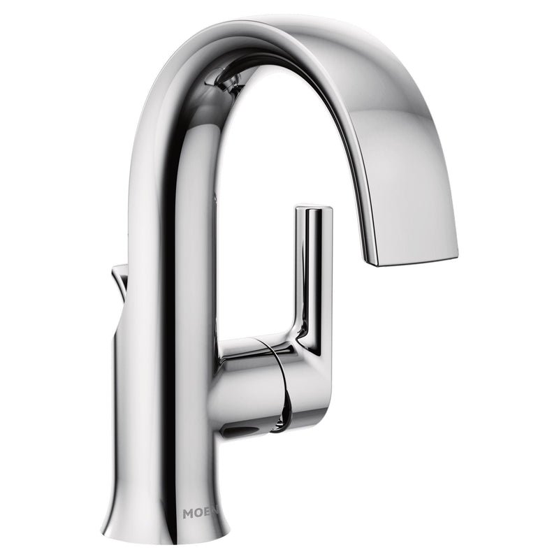 Doux Single Handle High Arc Bathroom Sink Faucet, Chrome A3604