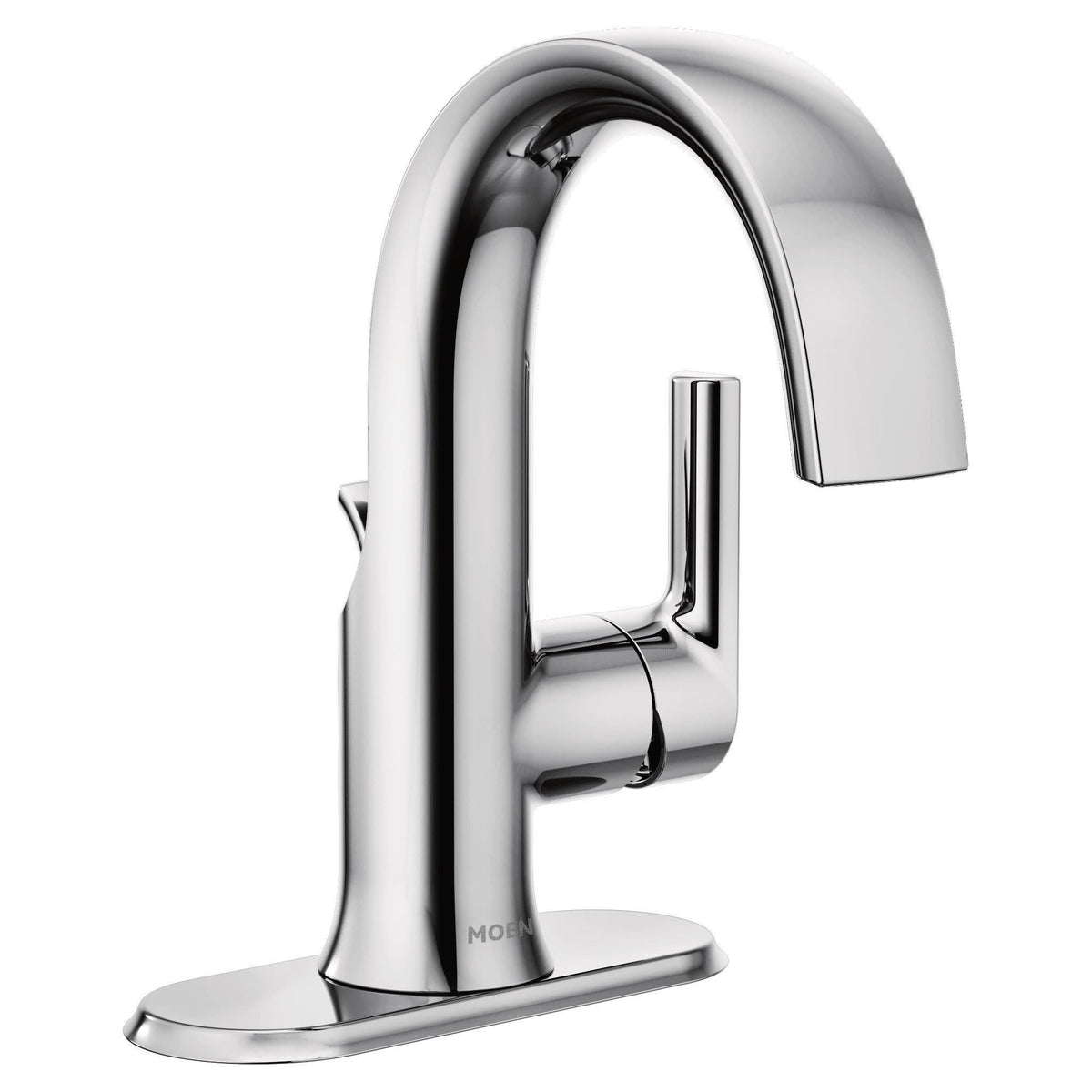 Doux Single Handle High Arc Bathroom Sink Faucet, Chrome