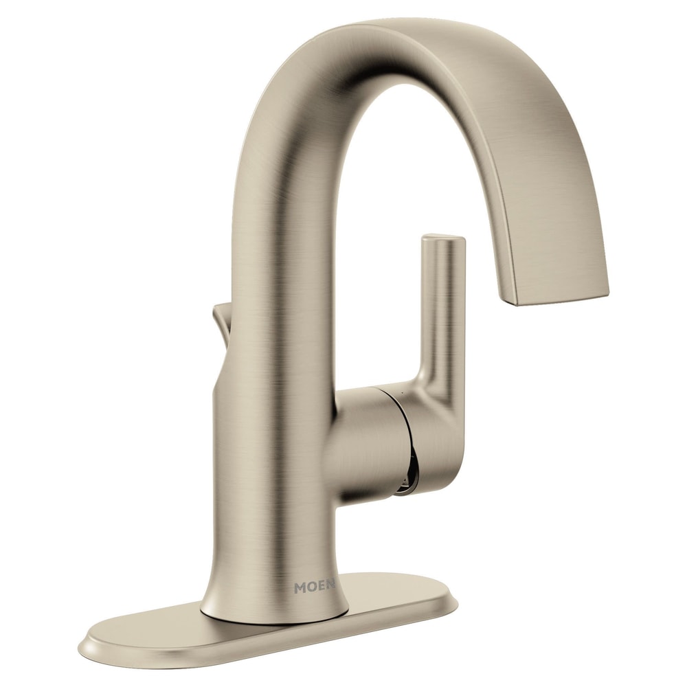 Doux Single Handle Single Hole Bathroom Sink Faucet, WaterSense Certified, Brushed Nickel
