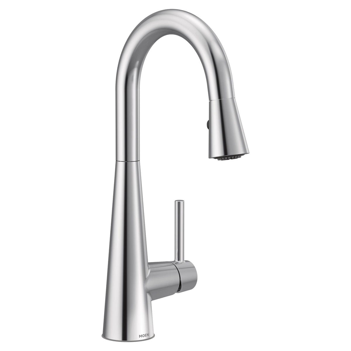 Sleek Single Handle High Arc Pull Down Kitchen Faucet with Power Clean, Chrome