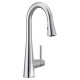 Sleek Single Handle High Arc Pull Down Kitchen Faucet with Power Clean, Chrome