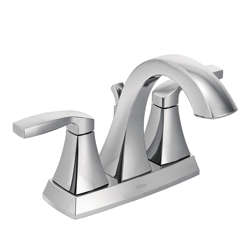 Voss Double Handle High Arc 4-in Centerset Bathroom Sink Faucet, Chrome C768