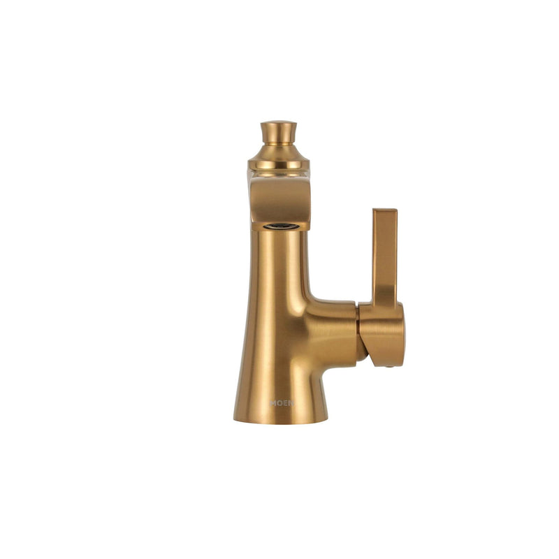 Voss Single Handle High Arc Bathroom Sink Faucet, Brushed Gold S9253