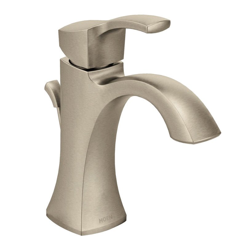 Voss Single Handle High Arc Single Hole Bathroom Sink Faucet, Brushed Nickel C457