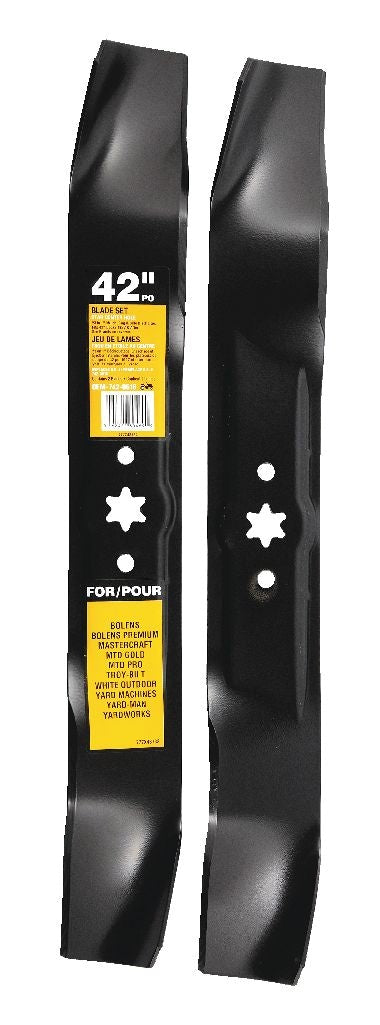 3-in-1, 2-Blade Replacement Set for 42-in Lawn Tractor Cutting Decks, Black D3092