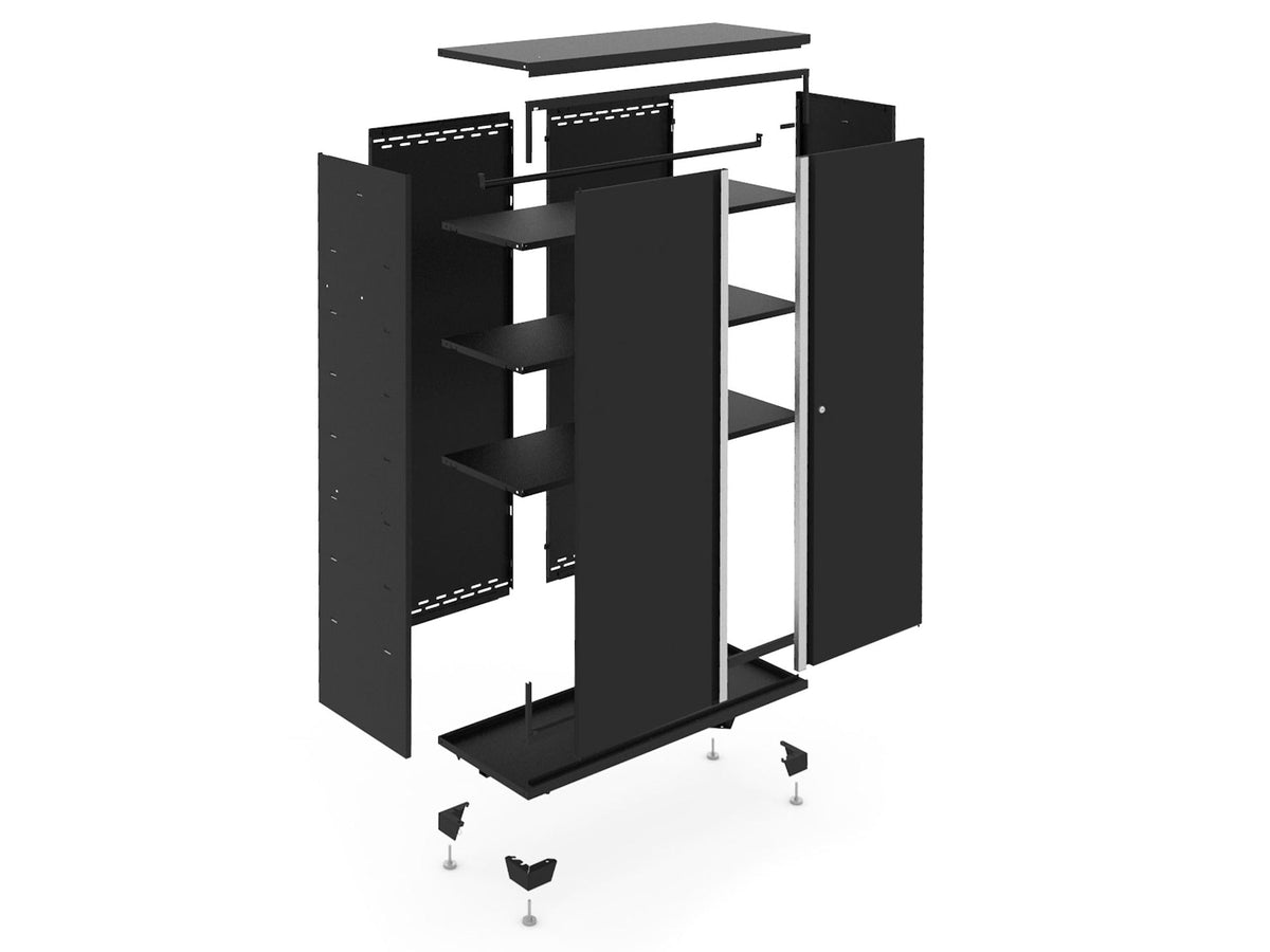 Bold Series 24-Gauge Steel RTA Storage Locker with 3 Shelves, Black, 30-in