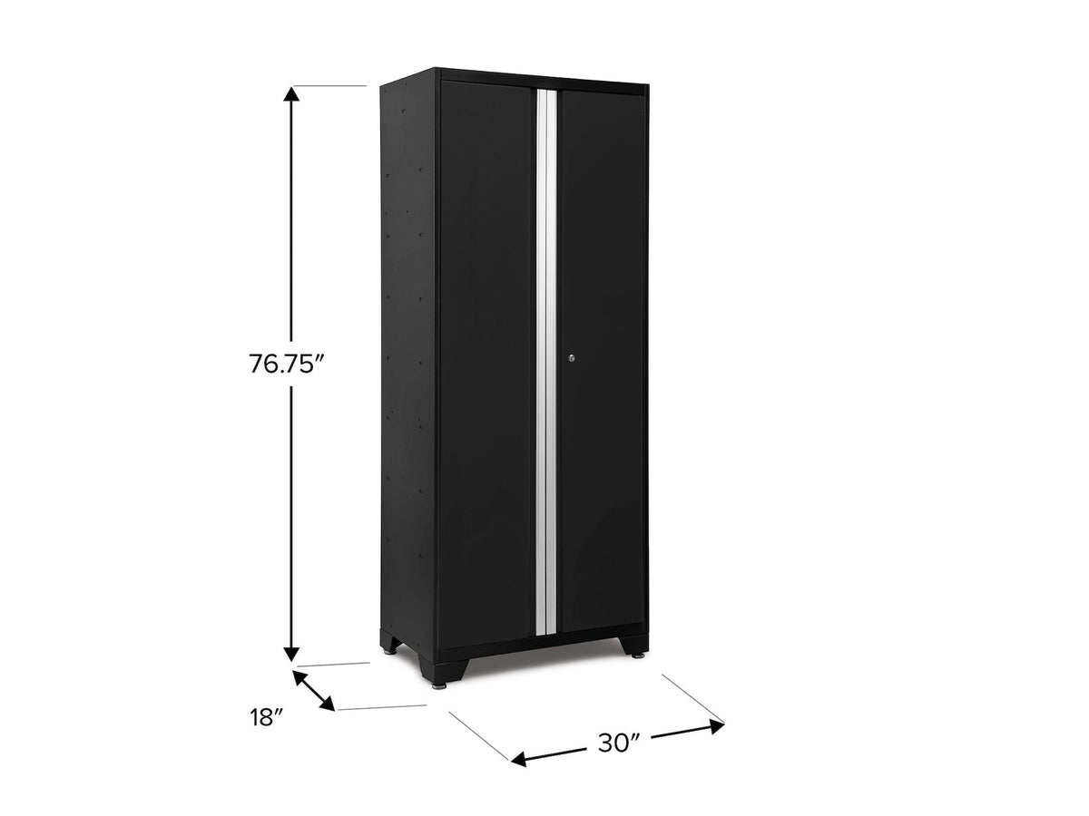 Bold Series 24-Gauge Steel RTA Storage Locker with 3 Shelves, Black, 30-in