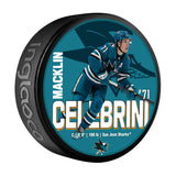 San Jose Sharks Macklin Celebrini Hockey Puck, 6-oz