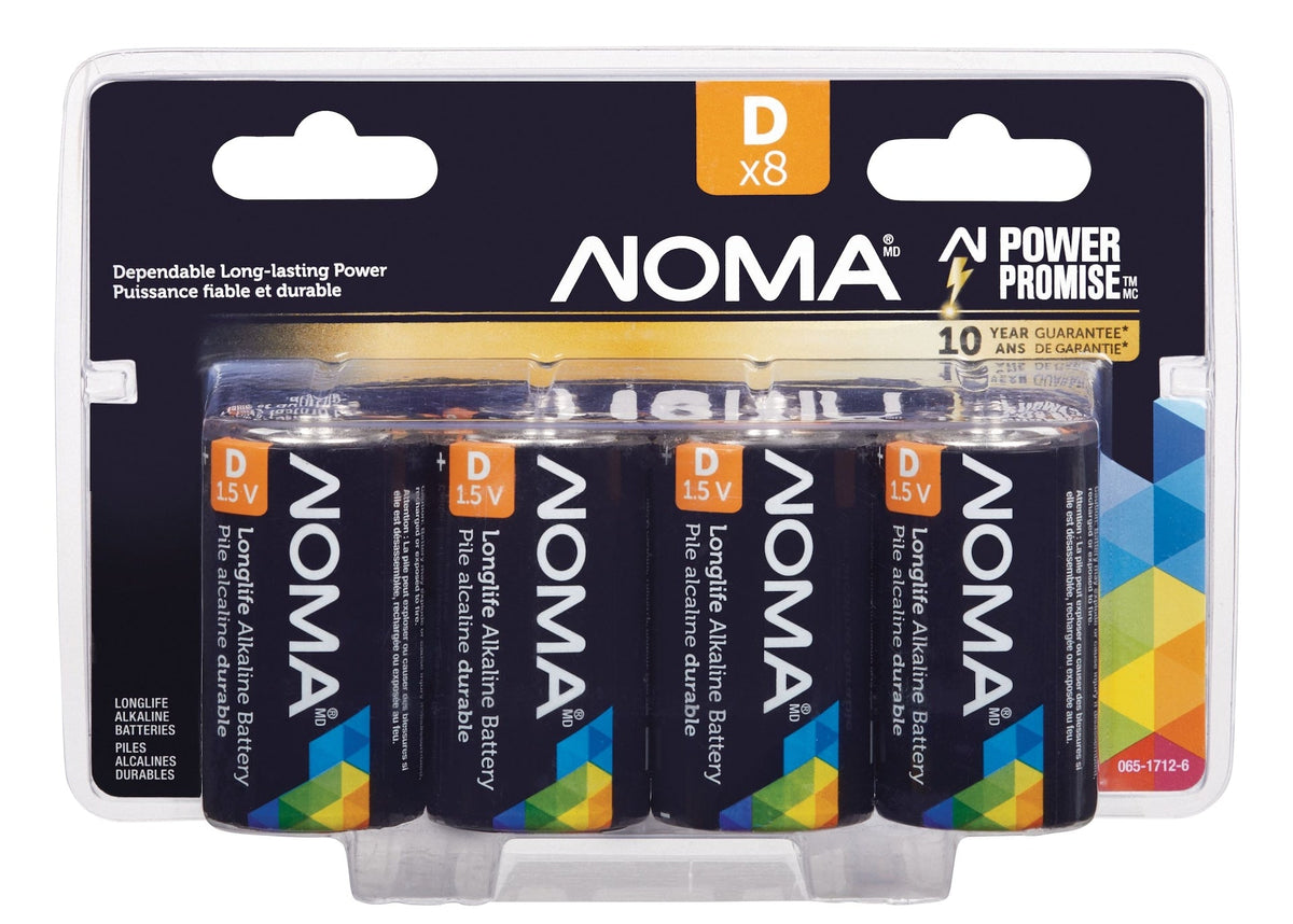 8-pk D Alkaline Batteries, Long Lasting