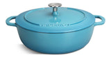 Braiser, Durable Cast Iron, Oven Safe, Atlantic Blue, 5-qt