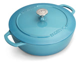 Braiser, Durable Cast Iron, Oven Safe, Atlantic Blue, 5-qt