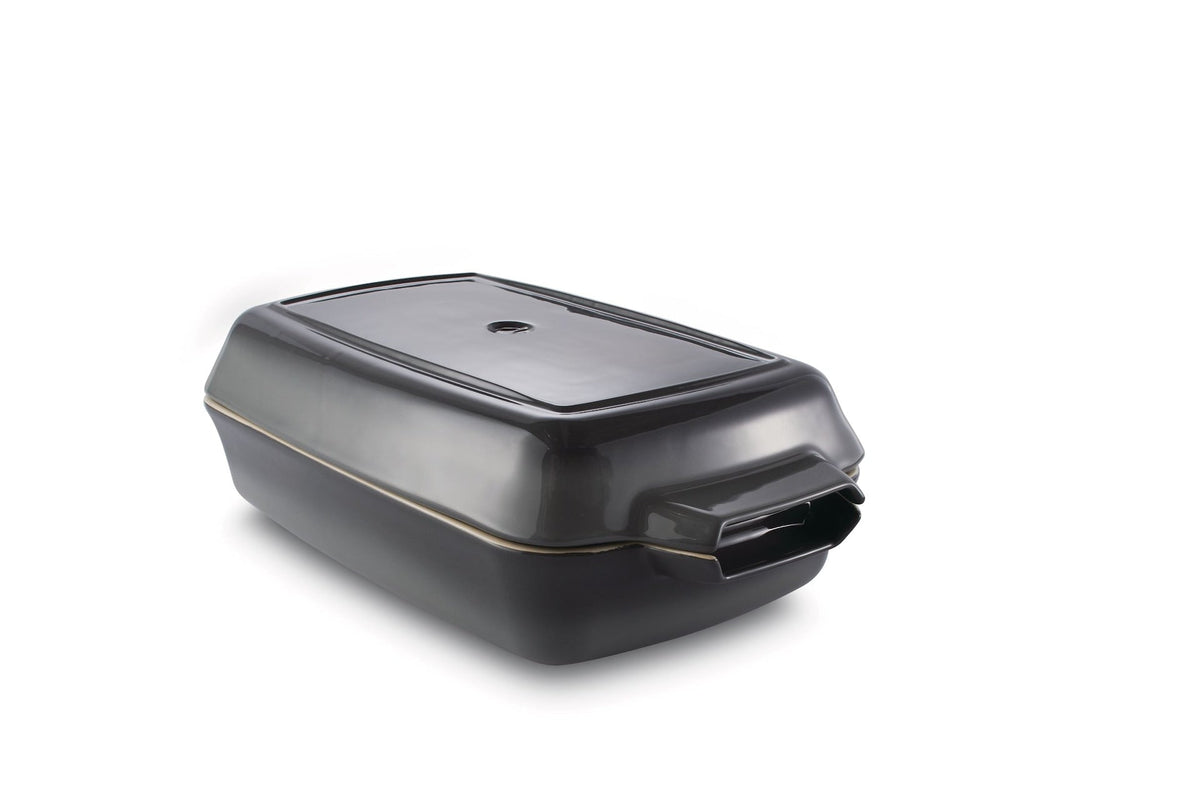 Ceramic Roaster Set, Grey, 15 x 8.5-in, 2-pk
