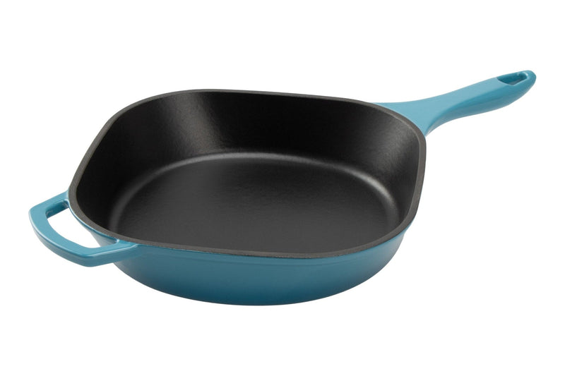 Enameled Cast Iron Frying Pan, Turquoise Blue, 10-in W6629