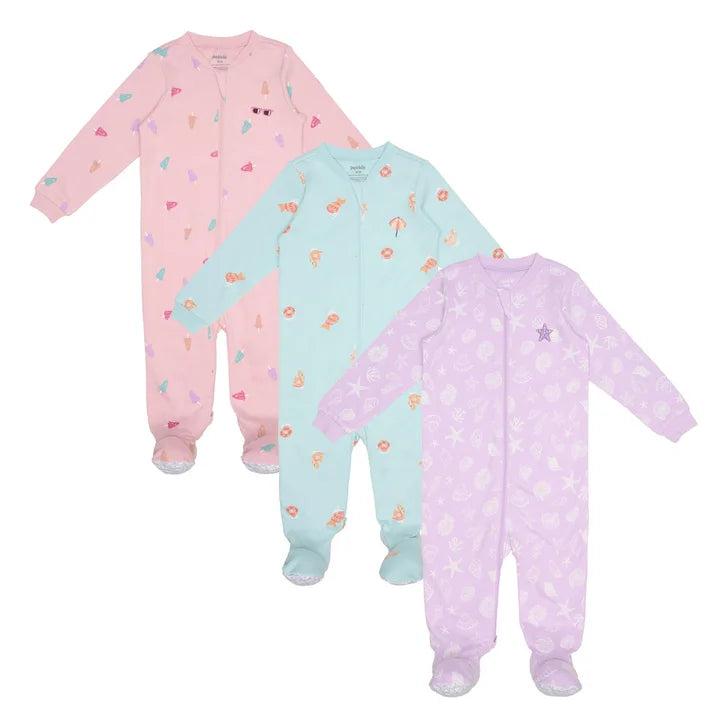 Pekkle Infant Organic Cotton Sleeper, 3-pack J4097