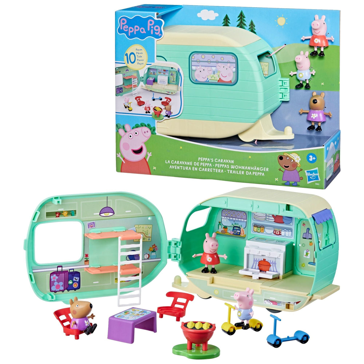 2-in-1 Caravan/Camper Playset with 3 Figures