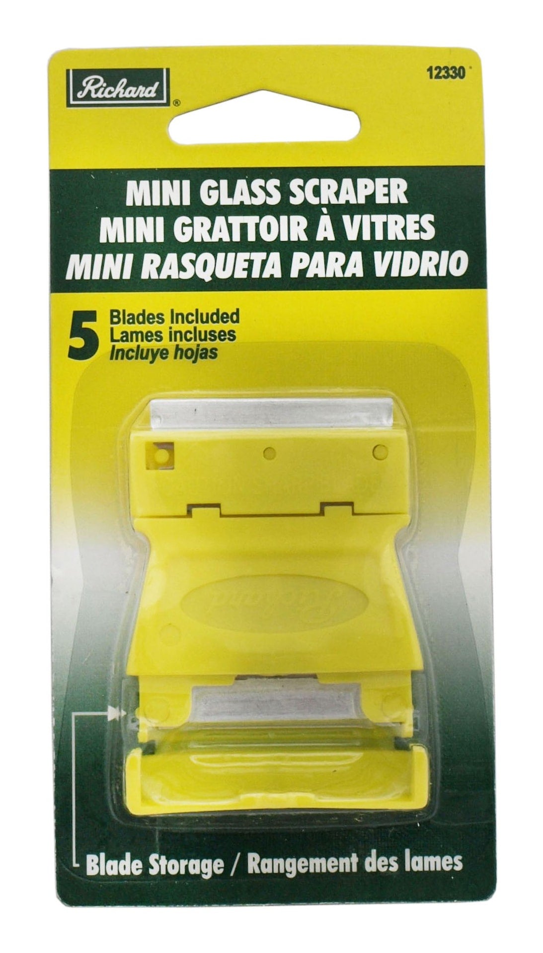 Mini Glass Scraper with Single Edge Razor Blades, 6-pc