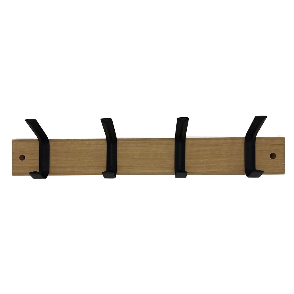 Double 4 Hook on Board, 18", Black