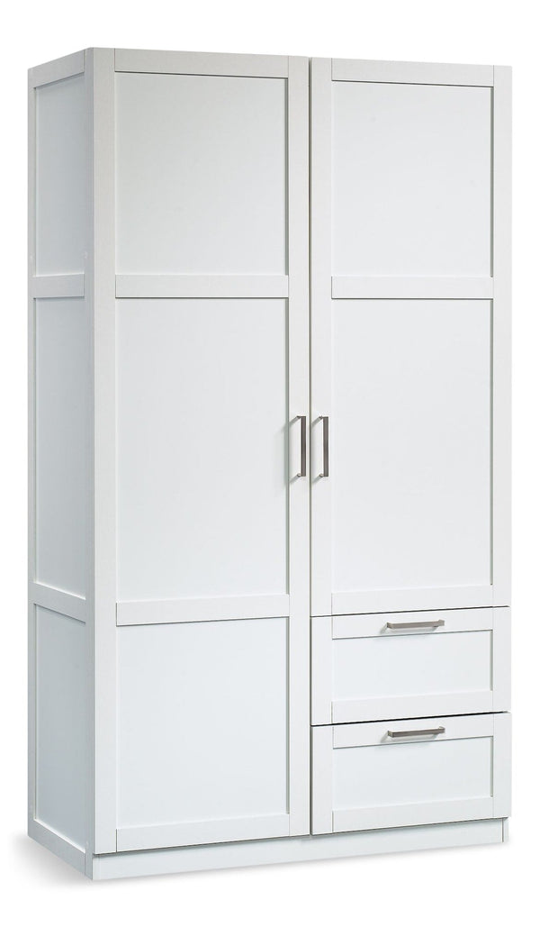 2 Door 2 Drawer Wardrobe, White P9475