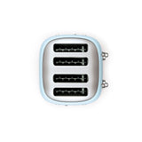 50s Retro Style Wide Slot Pop-up Toaster, 4-Slice, Pastel Blue