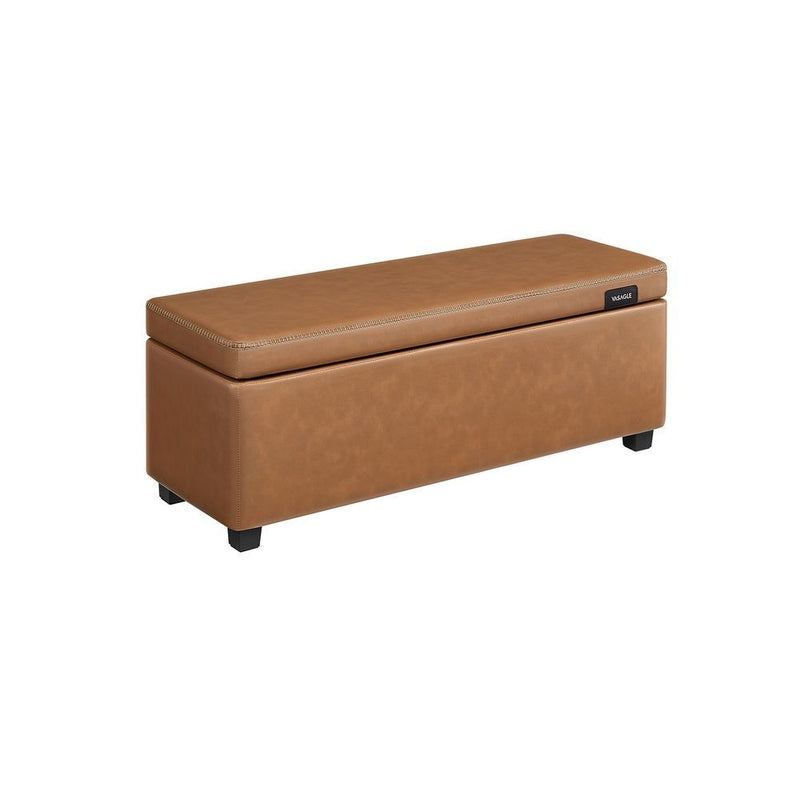 Home Mid-Century Modern Brown Storage Ottoman R3317