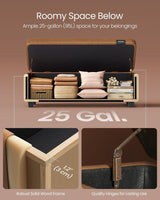 Home Mid-Century Modern Brown Storage Ottoman