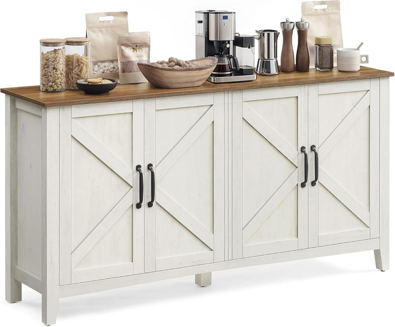 Home Rustic White/Honey Brown Buffet/Storage Cabinet R3673