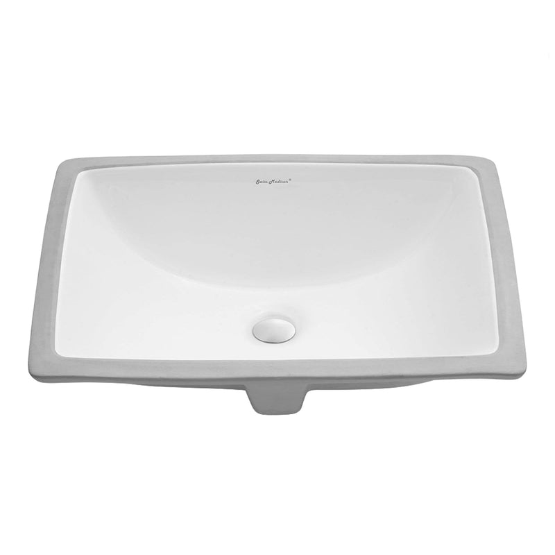 Plaisir Rectangular Undermount Bathroom Sink, 21-in Y3220