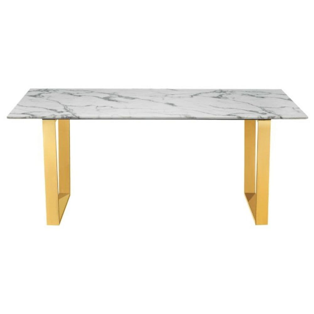 Rectangle Faux Marble Dining Table