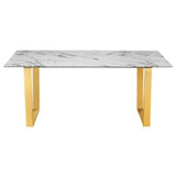 Rectangle Faux Marble Dining Table