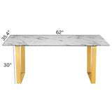 Rectangle Faux Marble Dining Table