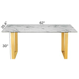 Rectangle Faux Marble Dining Table