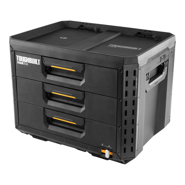 XL 3-Drawer Auto-Locking Portable Modular Tool Box, Black V288
