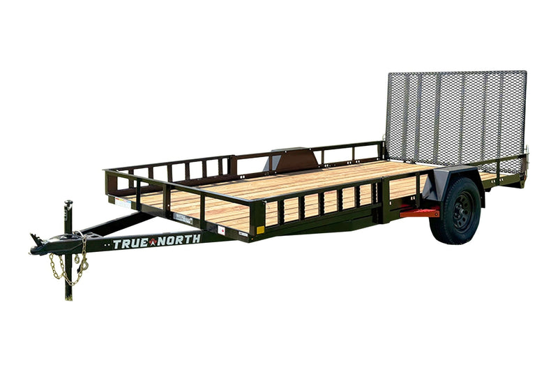 83-in x 14-ft Utility Trailer With Gate & Side ATV Ramps, Black I3972