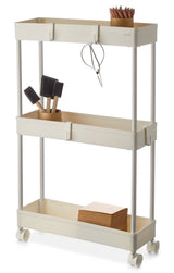 3-Tier Slim Storage Cart, Lockable Wheels