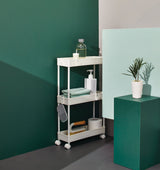 3-Tier Slim Storage Cart, Lockable Wheels