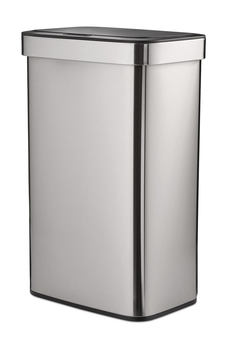 Stainless Steel Rectangular Auto Indoor Refuse Bin with Resin Motion Sensor Lid, 50-L F7956
