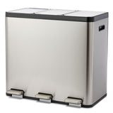 Tri-Sorter Stainless Steel Garbage Can, 3 x 20-L